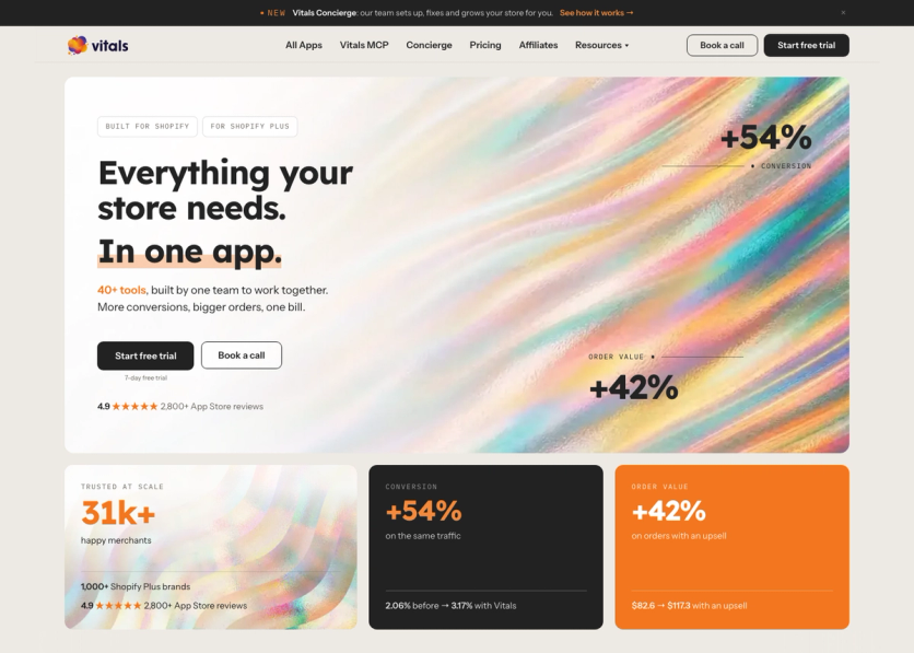 Vitals homepage
