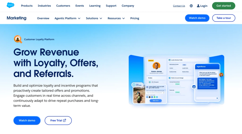 Salesforce Loyalty Management homepage
