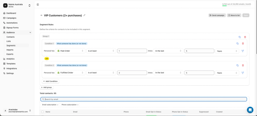 Retainful's segmentation