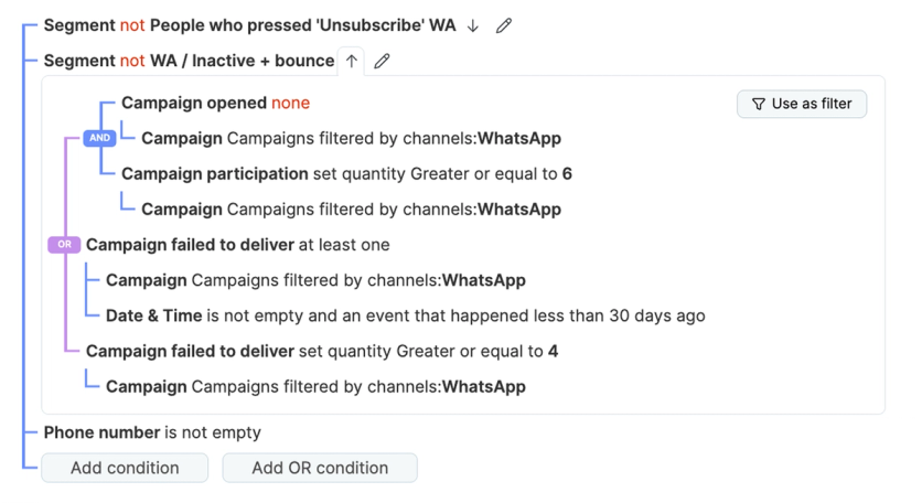 Inactive user exclusion filter in Maestra