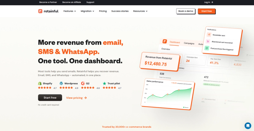 Retainful homepage
