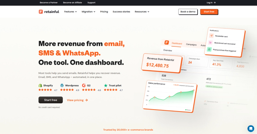 Retainful homepage