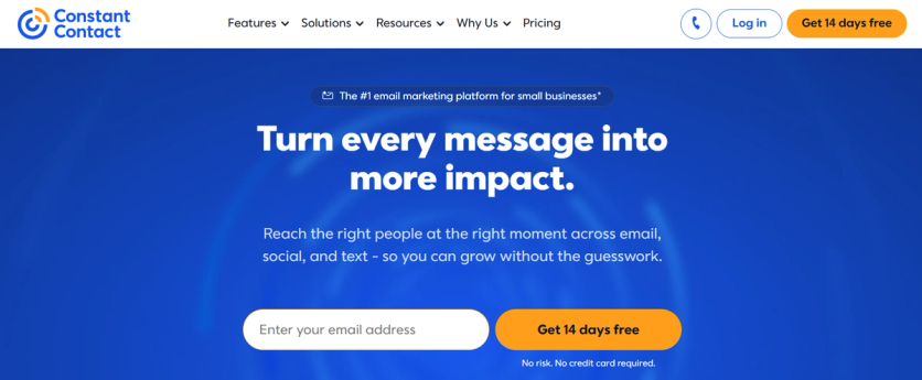 Constant Contact homepage
