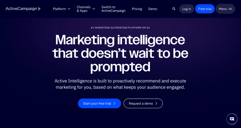 ActiveCampaign homepage