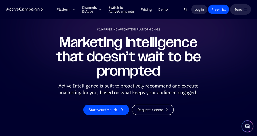 ActiveCampaign homepage