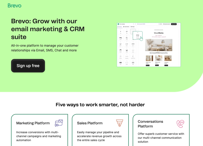 Brevo homepage