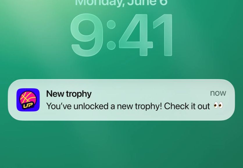 Level Up Basketball push notification