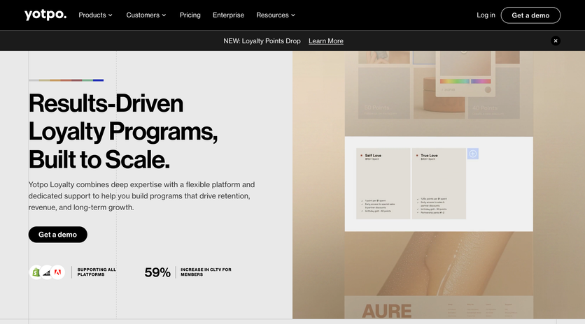 Yotpo Loyalty homepage