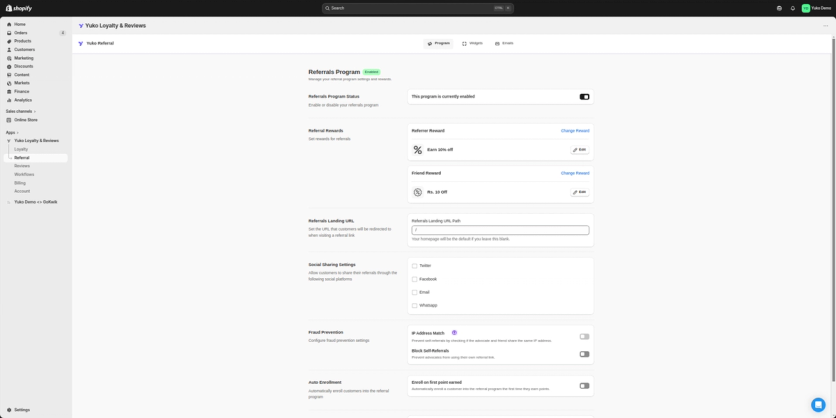 Yuko referral program