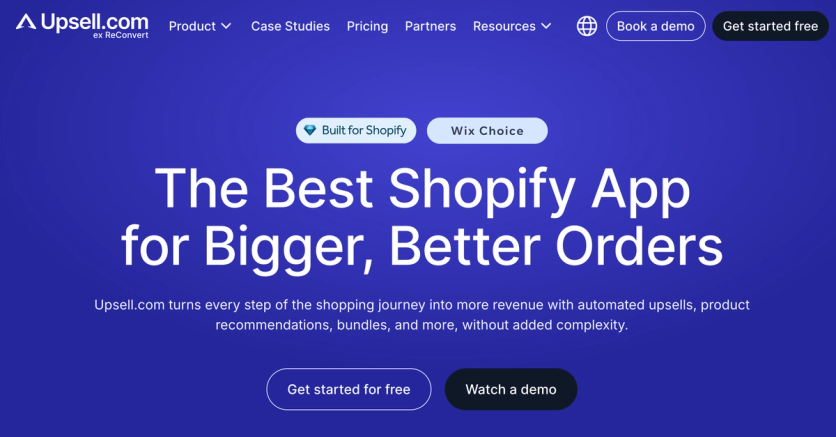 Upsell.com homepage