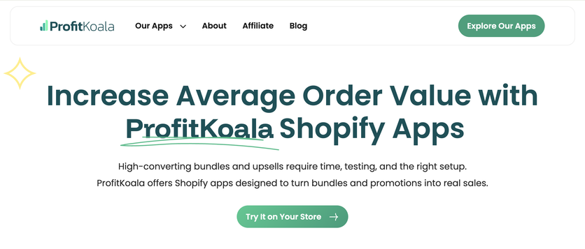 Koala Bundles homepage