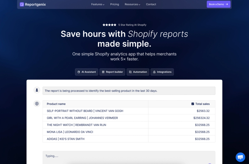 ReportGenix homepage