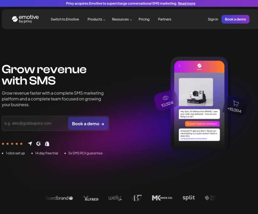 Emotive homepage