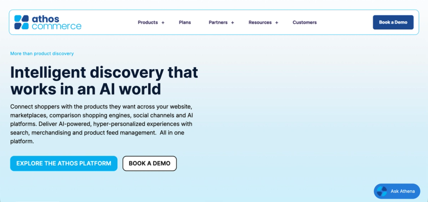 Athos Commerce homepage