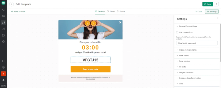 Maestra pop-up and site personalization template gallery