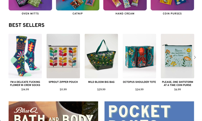 Homepage new visitors bestsellers