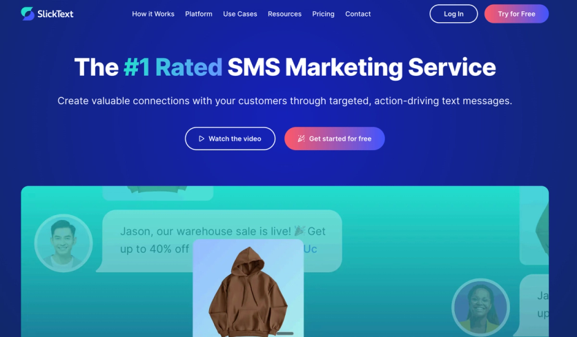 SlickText homepage