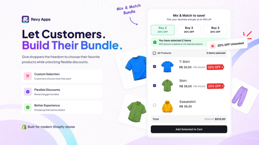 Unlimited Bundles mix-and-match widget with a discount that grows as shoppers add items