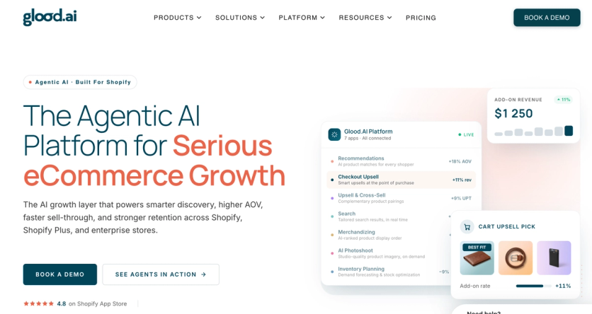 Glood.AI homepage
