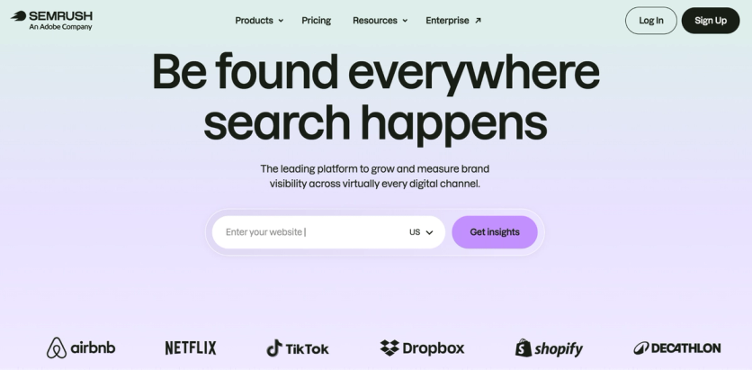 Semrush homepage