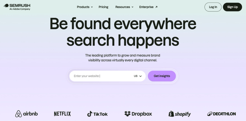 Semrush homepage
