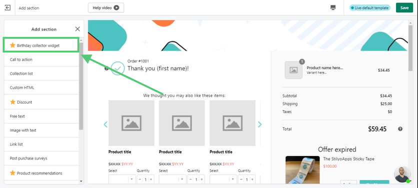 Widget customization in Upsell.com