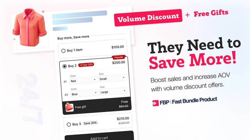 Fast Bundle volume discount offer with tiered pricing and a free gift
