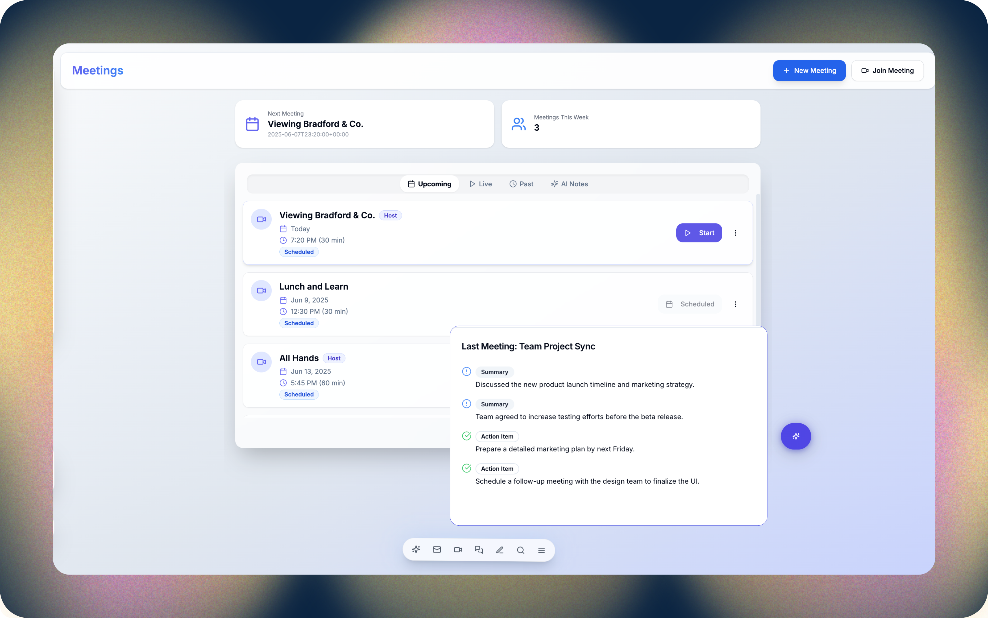 Video meetings feature screenshot