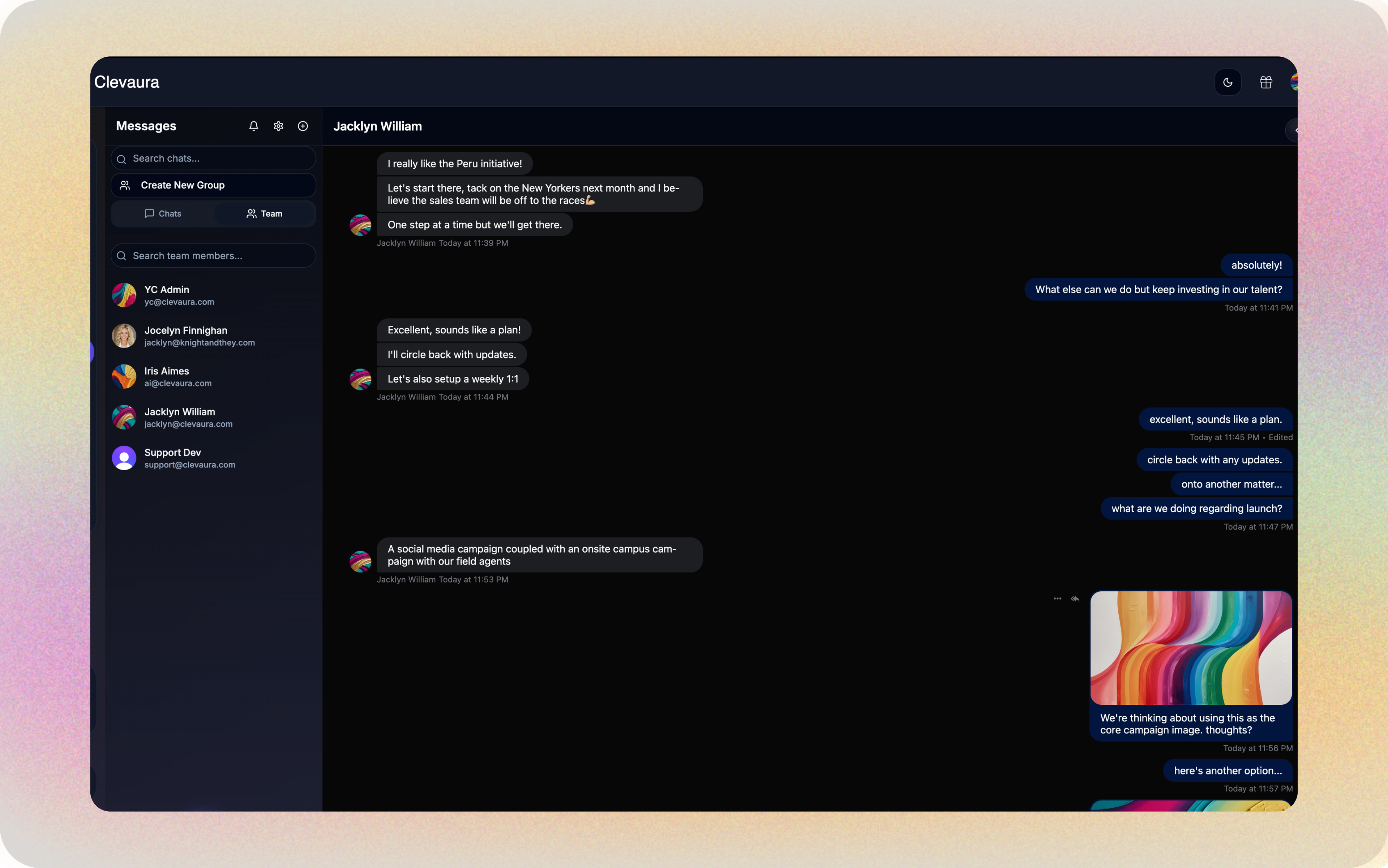 Instant messaging feature screenshot