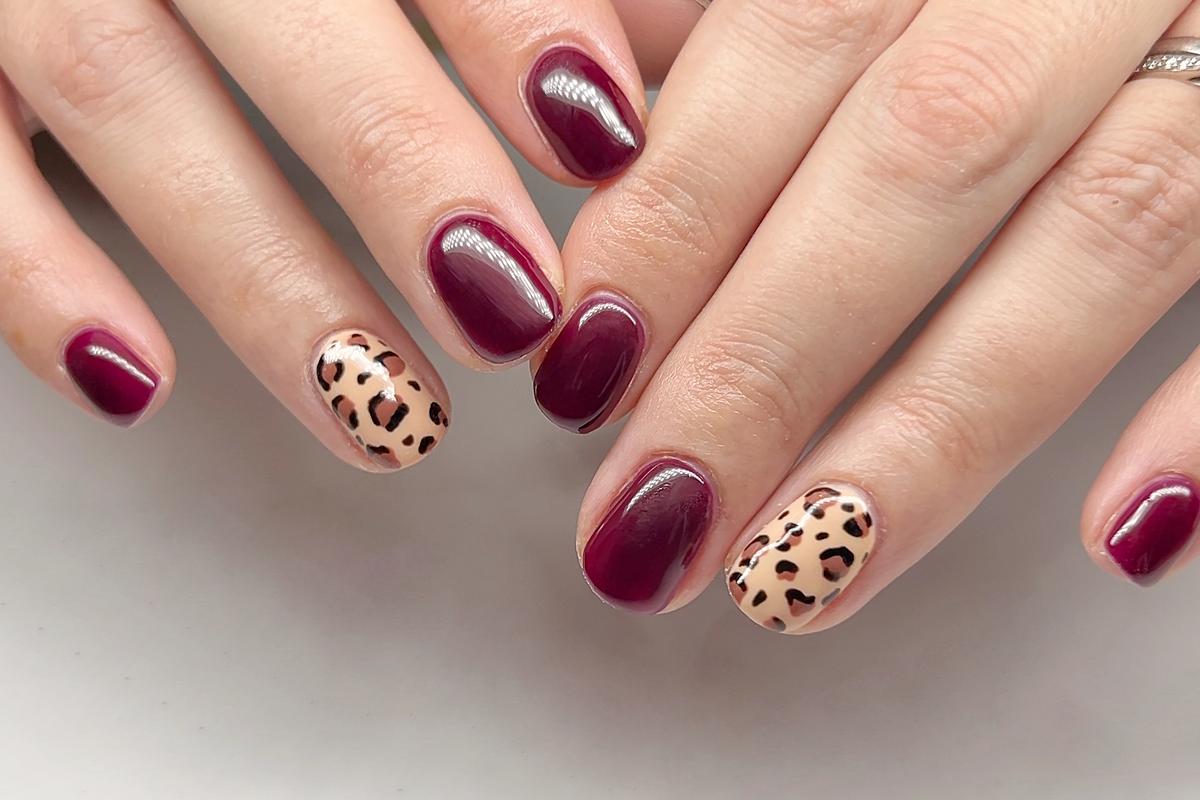 Cherry Red with Leopard Print