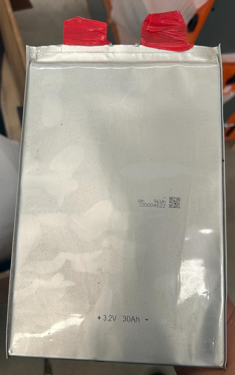 3.2V 30Ah silver pouch battery cell with two flat tabs