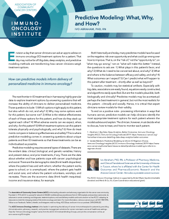 Predictive Modeling: What, Why, How