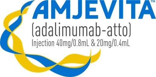 Amjevita logo with dosing
