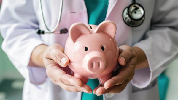 Doctor holding piggy bank | Image Credit: inthasone - stock.adobe.com