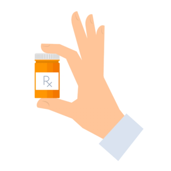 hand holding prescription bottle