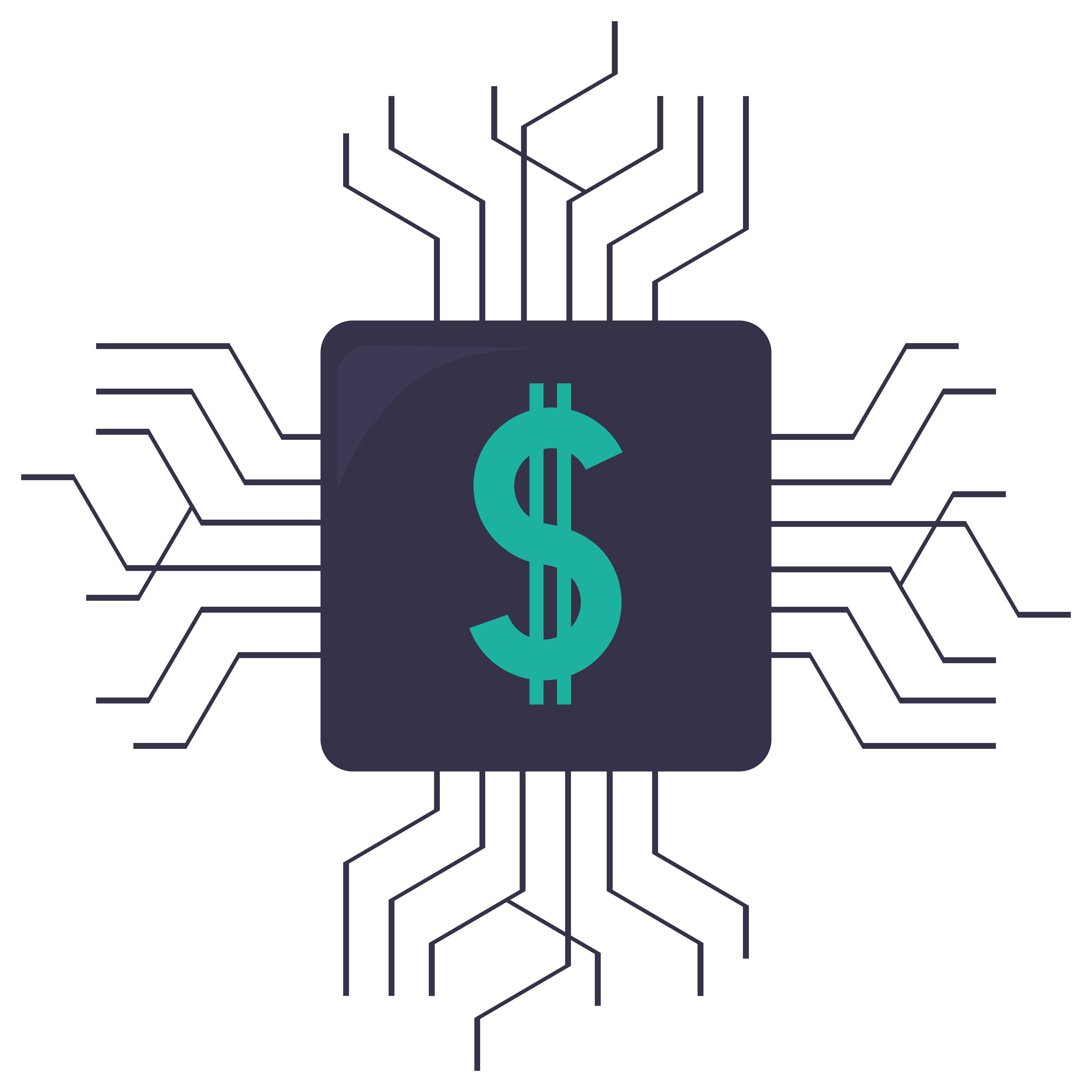 dollar sign on a microchip