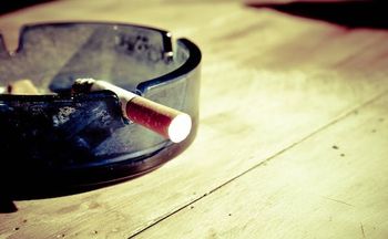 cigarette in ashtray