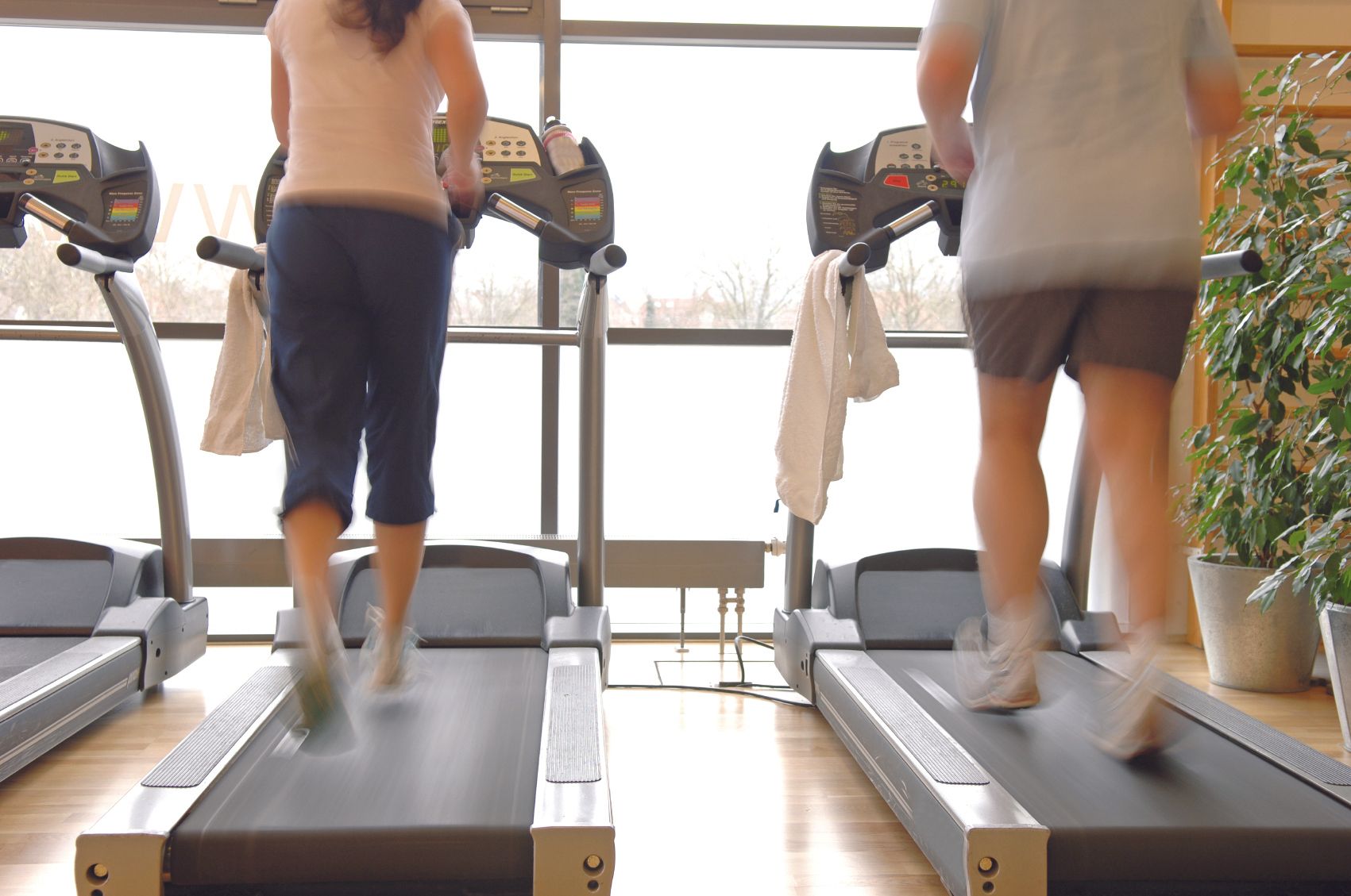 People walking on treadmills