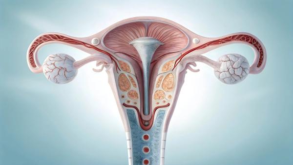 Anatomical illustration of the female reproductive system focusing on the uterus and fallopian tubes. | Image Credit: MFAYEJURRAHMAN - stock.adobe.com