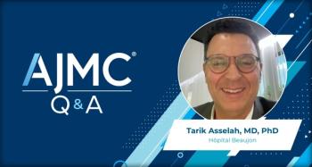 Tarik Asselah, MD, PhD, screenshot on AJMC branded Q&A background