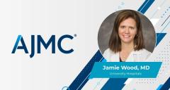 Headshot of Jamie Wood, MD, on AJMC branded background