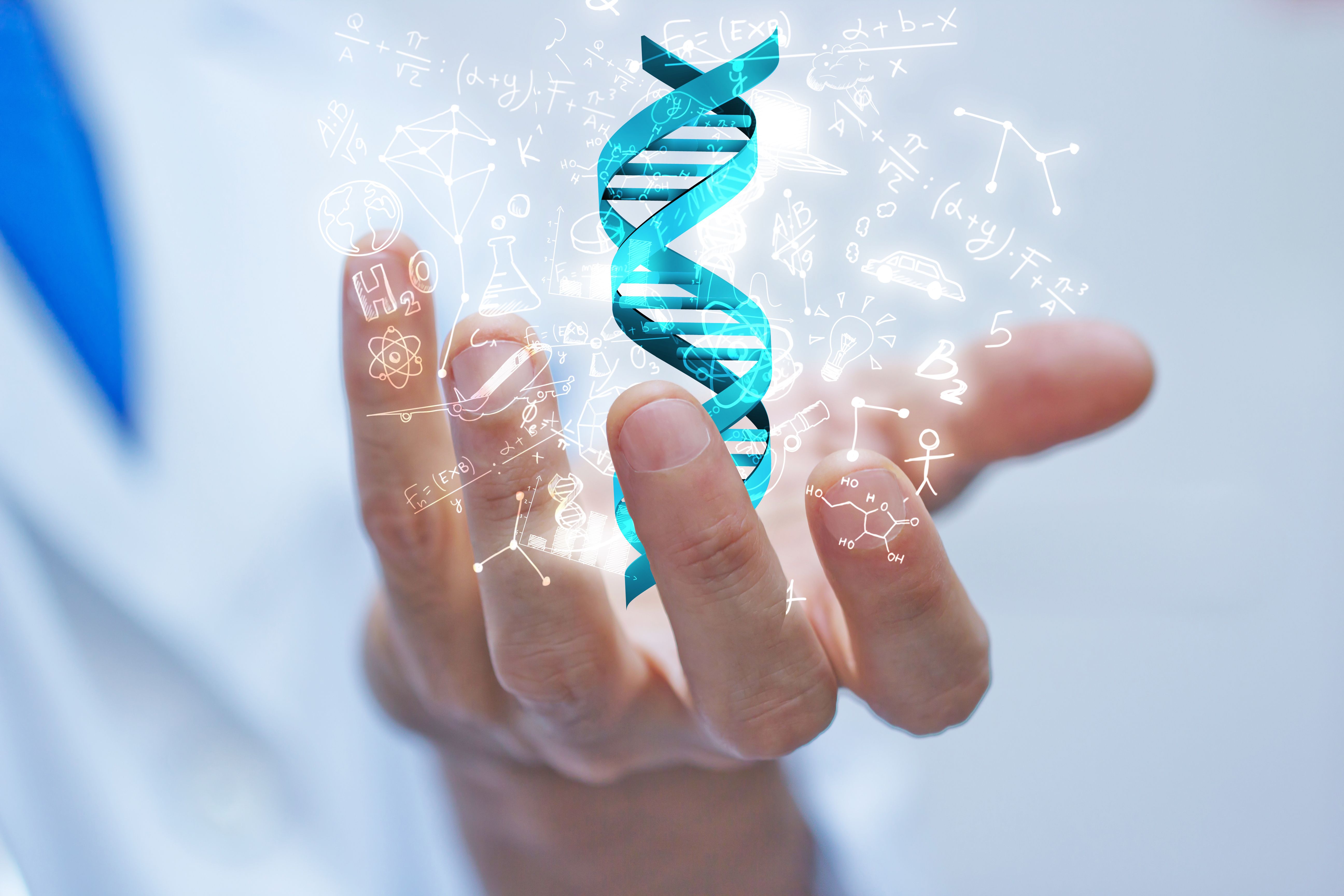 DNA in a physician's hand.