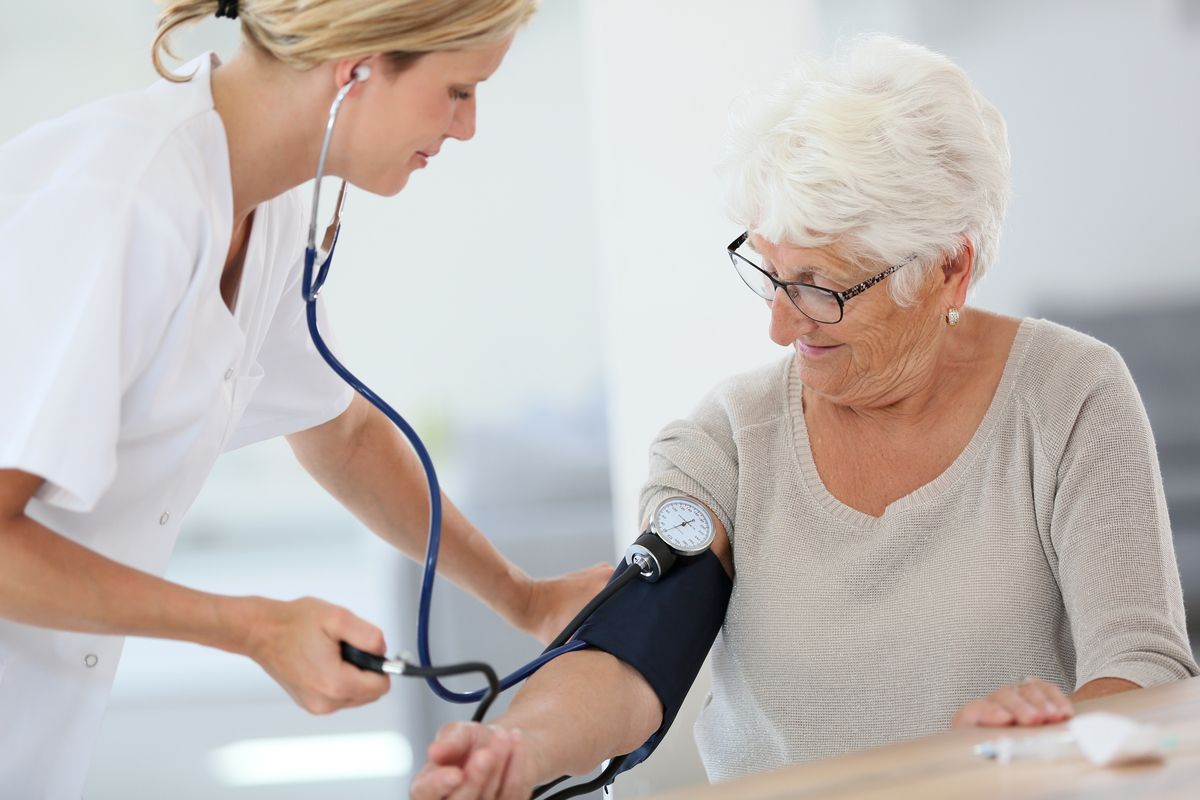 Elderly patients receiving at-home care