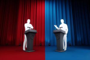 Debate stage podiums | Image Credit: © Aliaksandr Marko - stock.adobe.com