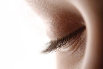 close up of a closed eye
