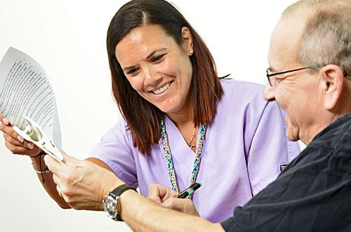 Patient learning about skin cancer