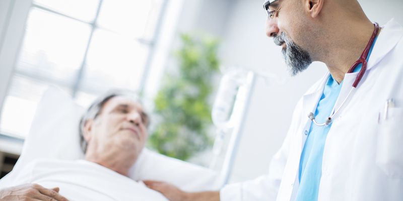 Patient with physician.