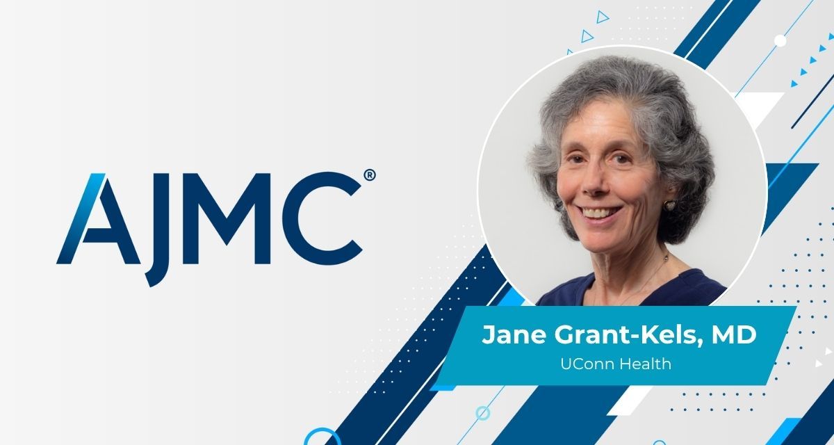 Headshot of Jane Grant-Kels, MD, on an AJMC branded background