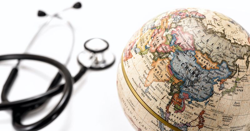 image of globe and stethoscope 