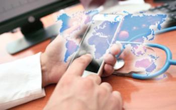 Image of a digital world map